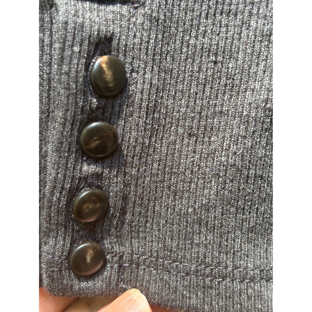 Sezane Felix Turtleneck Top Gris Anthracite Ribbed Organic Cotton L S242PUL025G - Picture 8 of 10
